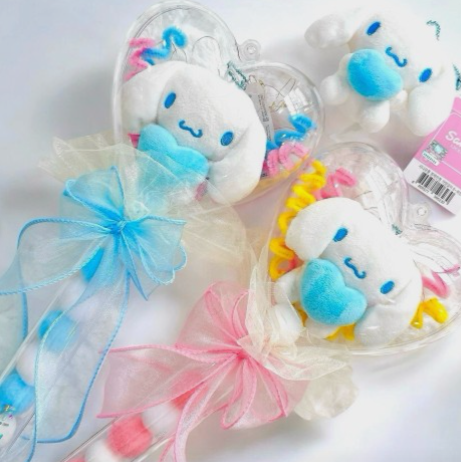 [LED 포함] 산리오 하트봉 인형꽃다발 응원봉 발표회 졸업식 재롱잔치 시나모롤 핑크