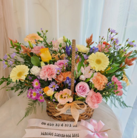 대형 꽃바구니 꽃구독 생화 생일 와이프 선물 개업 축하 생신 선물 꽃다발 당일 꽃배달